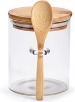 Petit récipient de stockage alimentaire étanche de 5 oz (150 ml), pot à épices, à grains de café, en verre, avec couvercles et cuillères