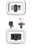 Support Rétractable OEM/ODM d'Usine pour Téléphone Portable avec Lumière d'Appoint et Miroir Frontal en ABS+Matériaux Métalliques pour Éclairage Photographique