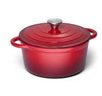Ustensiles de cuisine en émail rouge Ensemble de casseroles 3 pièces en fonte Four hollandais avec couvercle Casserole Casserole Casserole Peu profonde Ustensiles de cuisine classiques