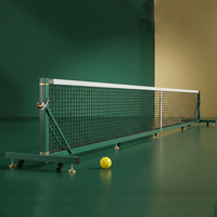 Système de filet de pickleball portable robuste de 22 pieds, qualité tournoi, pour extérieur, avec poteaux et roues