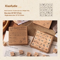 Ensemble de tampons en caoutchouc en bois avec motifs de plantes, fleurs, expressions faciales et papillons, mini-sceau vintage pour DIY, journal, scrapbooking et fabrication de cartes, en stock