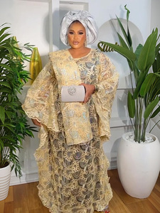 Robes africaines élégantes pour femmes robe traditionnelle dashiki en dentelle <span class=keywords><strong>boubou</strong></span> grande taille robe de soirée pour mariage caftan musulman robe maxi - Product Image 5