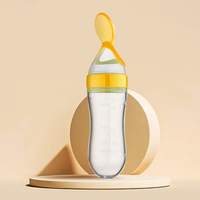 도매 여러 색상 90ml zable 실리콘 아기 병 BPA 무료 아기 먹이