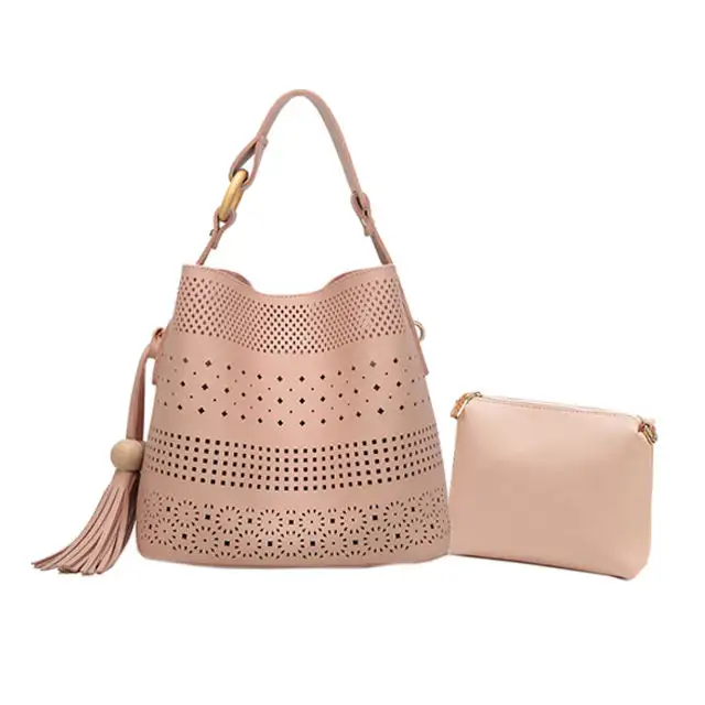 Gran oferta, marca de diseñador de lujo, bolso de cuero Pu ahuecado para madre e hijo, conjunto de 2 uds de cuero Pu para mujer, bolso de mano, bolso de hombro para mujer