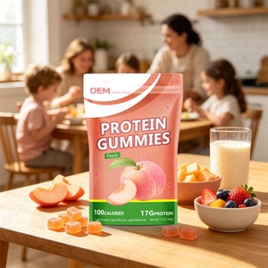 OEM ODM High <b>Protein</b> Gummies Sugar Free for Muscle Growth & Beauty Energy Boost Gummies Private Label Supplement 60pcs - Product Image 3