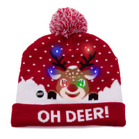 Chapeaux de Père Noël pliables rétro en tricot pour fête de Noël, blanc/rouge/noir, taille unique pour enfants et adultes