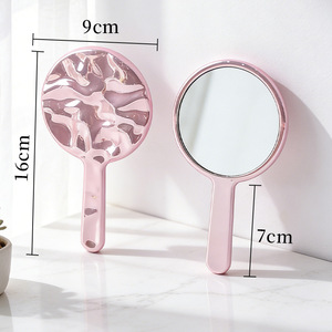 Custom Logo Silver Heart Shape Portable Handheld Makeup <b>Mirror</b> Electroplated pink Handheld <b>Mirror</b> for Girl - Product Image 4