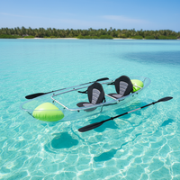 Kayak transparent à une ou deux places de 11 pieds avec vue claire en plastique PC pour utilisation en rivière