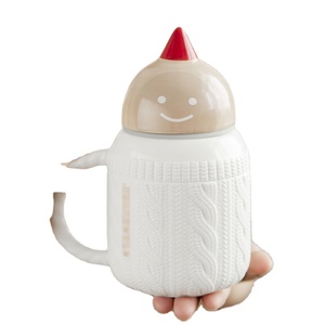 Support à thé et café blanc en céramique avec motif mignon en relief, en <span class=keywords><strong>laine</strong></span> - Product Image 4