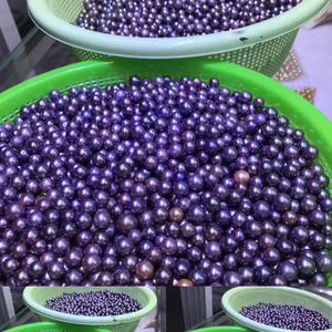 Высокое качество 9-12 мм AA + большой фиолетовый жемчуг DIY на заказ ювелирные изделия с золотым цветом с полуотверстием идеальный натуральный пресноводный свободный жемчуг - Product Image 5