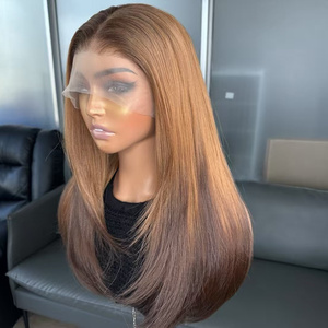 Nouvelles perruques synthétiques Lace Front en gros pour l'été, <span class=keywords><strong>coupe</strong></span> carrée, perruque Bob, cheveux doublement étirés, perruques synthétiques lisses comme des baguettes pour femmes noires - Product Image 2