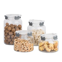 Bocaux de conservation en verre hermétiques modernes avec couvercle à clipser pour la conservation des aliments dans la cuisine, sans BPA