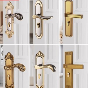 Universal Black Home Use <strong>Lock</strong> Set Silent Old-Style Three-Piece <strong>Door</strong> Handle Replacement For Bedroom Interior Old <strong>Doors</strong> - Product Image 2