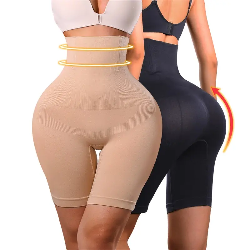 Plus Size Hoge Taille Naadloze Body Shaper Shorts Buikcontrole Slipje Butt Lifter Shapewear Gordelbroek Afslankshorts