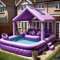 Bar flottant gonflable pour piscine portable de jardin avec sièges pour les événements