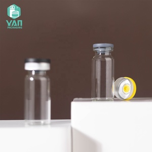 YAN Packaging - Frasco de Vidrio de 10 ml para Solución de Suero, con Tapón de Goma y Tapa de Plástico, para Uso Médico y Estético - Product Image 3