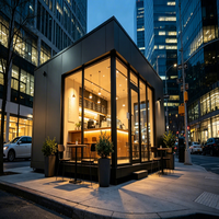 Kiosque de cuisine commercial préfabriqué au design professionnel avec fenêtres de service personnalisées et équipement de restauration complet
