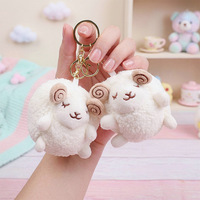 Porte-clés en peluche Mouton Gras, Breloque de sac en forme de Mouton, Jouet Cadeau en Polyester 8cm, 5-7 Ans, Unisexe, Coton PP TOYI X70