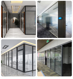 Mampara de Vidrio Simple Insonorizada SZMK 2026, Pared Desmontable Comercial con Marco de Aluminio, División Moderna para Oficina, Uso en Exteriores - Product Image 4