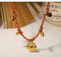 Collier ras du cou tendance pour femme, style rétro français INS, tressé, plaqué or 18 carats, en acier inoxydable, chaîne en corde, collier bohème pour clavicule