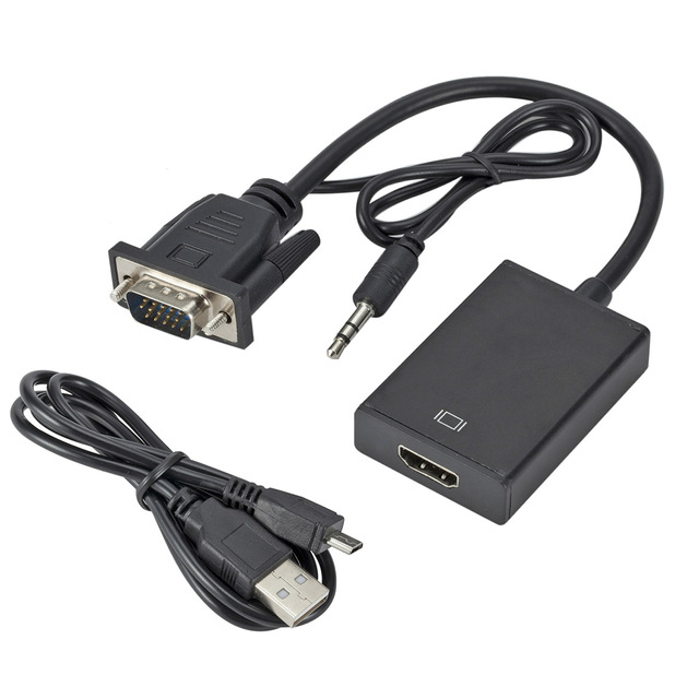 VGA to HDMI Adapter Connecting Traditional VGA Laptop PC 1080P HDMI Monitor Projector DB15 Male HDMI Female Consumer Electronics