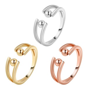 <b>Adjustable</b> <b>Silver</b> Plated Beaded <b>Ring</b> For Women Geometric Ball Shape Open Finger <b>Ring</b> Gift Jewelry S925 - Product Image 5