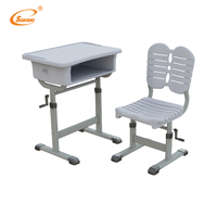 Ensemble table et chaise d'étude en plastique et métal, hauteur réglable, avec tiroir, certifié ISO, pour étudiants, usage multi-usage, atelier, école