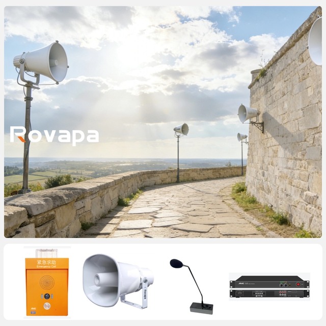 Directional Horn Speaker for Scenic Tourist Areas Eco-Friendly Durable Wall-Mounted Microphone /Wi-Fi Professional Audio Sound