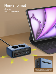 Nieuwe Product LDNIO SE3 5-in-1 Poorten GaN45W Desktop Stroomaansluiting 2500W EU 2 AC-aansluitingen Desktop Stekkerdoos EU Stekker - Product Image 3