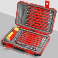 Jeu de tournevis professionnels 28-en-1, portables et durables, en acier CRV 29.1, avec isolation électrique, aimant puissant, en plastique de qualité industrielle