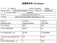 Poudre de carbure de silicium noir de haute pureté, particules fines submicroniques, abrasif, qualité réfractaire, additif de frittage, matière première pour