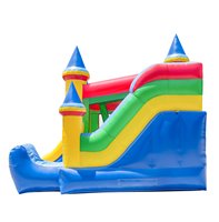 Château gonflable de qualité commerciale avec toboggan et souffleur en PVC 16' X 17' pour jardin, parc, fêtes d'anniversaire