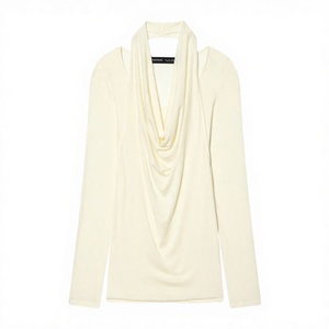 เสื้อยืดแขนยาวสองชั้นทรงเข้ารูป คอเสื้อสวยหรู ดีไซน์วินเทจทันสมัย คอลเลคชั่นต้นฤดูใบไม้ผลิ TAOP&ZA 2026 รุ่น 8779151 ผลิตจากโพลีเอสเตอร์ - Product Image 3