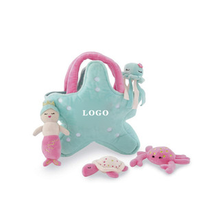 Set di Peluche a Tema Marino: Tartaruga, Stella Marina, Sirena Cartoon in Morbido Peluche e Imbottitura in Cotone PP, Pesce Personalizzato - Product Image 2