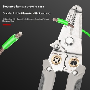 Stainless steel multi-functional electrical wire <b>stripping</b> pliers customized wire splitting pliers wire winding wire cutting - Product Image 2