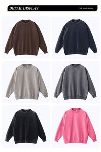 Sudadera Oversize Retro Lavada de Cuello Redondo con Hombros Caídos, Estilo Otoño, 400g - Product Image 3