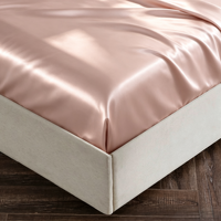 Ensemble de 3 draps-housses en microfibre durable effet satin soyeux avec 2 taies d'oreiller, textile de maison
