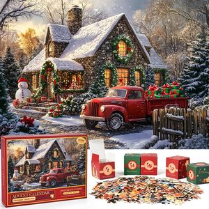Vente en gros Calendrier de l'Avent de <span class=keywords><strong>Noël</strong></span> personnalisé 24 jours Compte à rebours 1000 pièces Puzzles pour enfants et adultes - Product Image 6