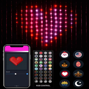 Guirnalda de Luces Inteligente para Cortinas con Control por Aplicación Bluetooth, Luces LED RGB con Programación Inteligente, Decoración de Guirnalda de Luces - Product Image 1