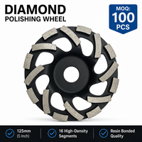 Disque de polissage diamanté à liant résineux de 125 mm à 16 segments, alésage de 22,23 mm pour meuleuse d'angle, restauration de sols en béton et marbre