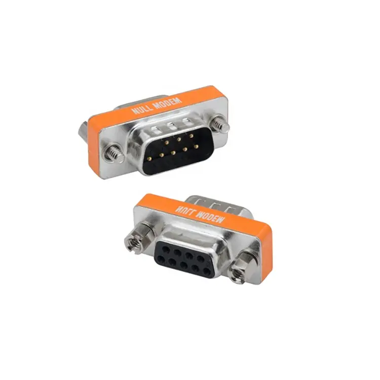 DB9 Male to D-sub 9 pin Female serial port Null Modem RS232 Adapter