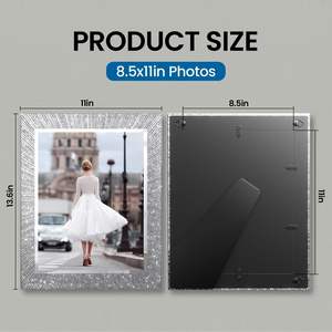 Marcos de Fotos Brillantes con Cristales Plateados para Bodas, Hogar, Familia y Fiestas - Product Image 2