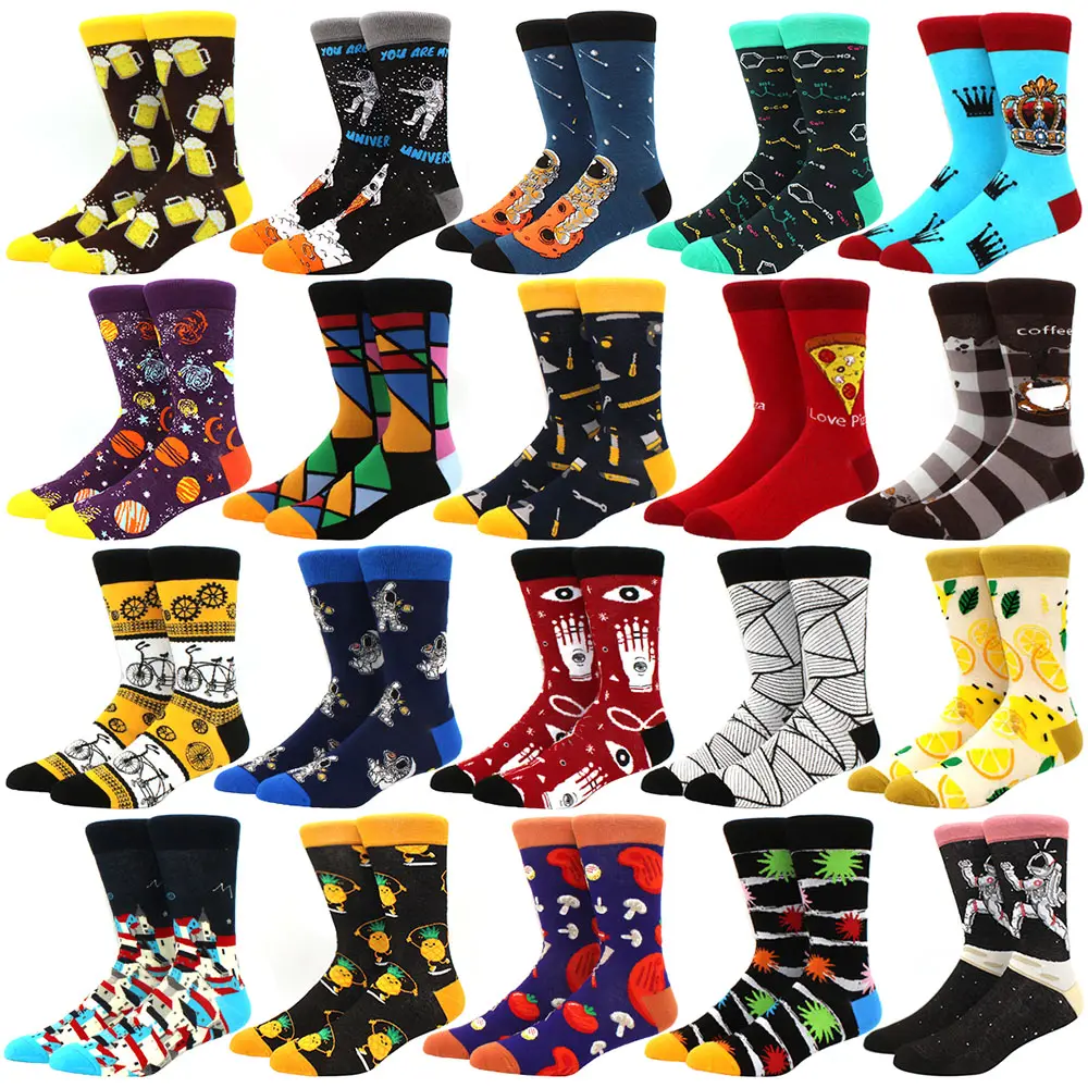 Coloured Socks Men High Quality Boys White Blank Multi Color Sublimation Dress Mens Crew Socks