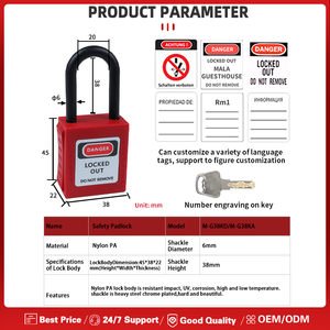 מנעול LOTO מבודד ניילון 38 מ\\\"מ QVAND, לא מוליך, לנעילת בידוד של לוחות חשמל - Product Image 2