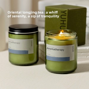 Vela Aromática de Cera de Soja 200g con Mecha de Madera, Frasco de Vidrio Verde Oscuro, 12 Fragancias Florales, Caja de Regalo de Lujo para Dormitorio, Baño y Meditación - Product Image 1