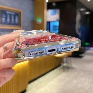 Iphone के लिए तरल रेत इलेक्ट्रोप्लेटेड ब्लिंग फोन केस आईफोन के लिए 17 प्रो अधिकतम ग्लिटर गर्ल फोन कवर 17 16 15 14 - Product Image 5