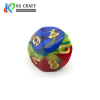 Personnalisé En Plastique Polyédrique d6 dés en plastique coin rond unique ensemble grande en plastique 7 pièces transparent rouge backgammon