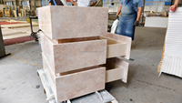 Vasque de salle de bain en marbre rose naturel fait main, moderne, autoportante, pour salle de bain, lavabo sur plan, sur mesure pour hôtels