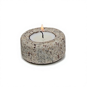 Fournisseur en gros Bougeoir photophore en marbre Bougeoir de forme ronde de qualité de luxe pour la décoration intérieure - Product Image 1