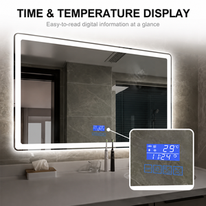Waterproof Defogger <strong>Smart</strong> LED Bathroom <strong>Mirror</strong> with Bluetooth Speaker, Radio &amp; Touch Control - Rectangle - Product Image 4